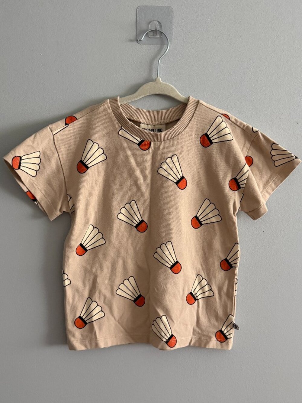 CarlijnQ Organic Cotton Badminton Print Tee Size 110/116 (5-6Y) EUC